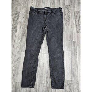 (3/$35) Old Navy Super Skinny Jeans Womens 12 Black Gray Mid Rise Denim Stretch